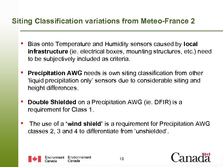Siting Classification variations from Meteo-France 2 • Bias onto Temperature and Humidity sensors caused