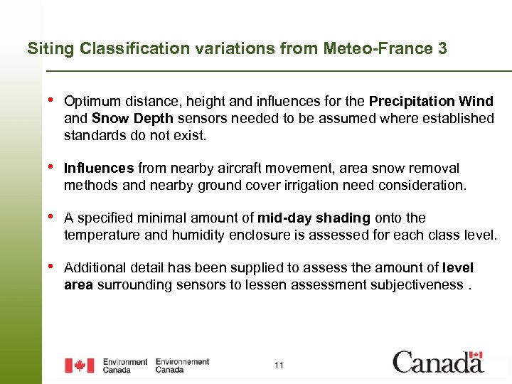 Siting Classification variations from Meteo-France 3 • Optimum distance, height and influences for the