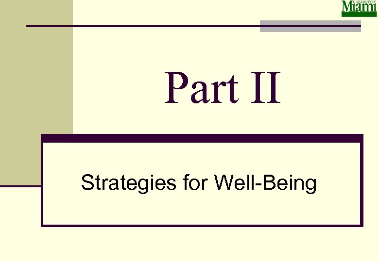 Part II Strategies for Well-Being 
