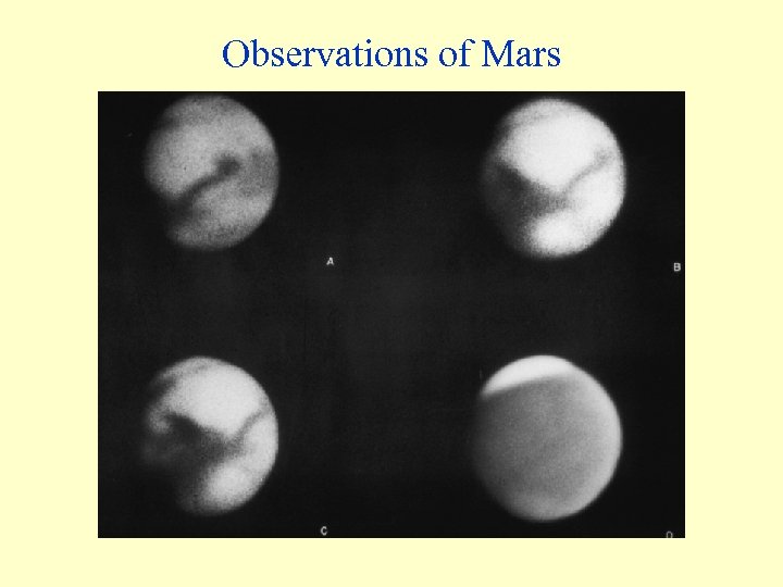 Observations of Mars 