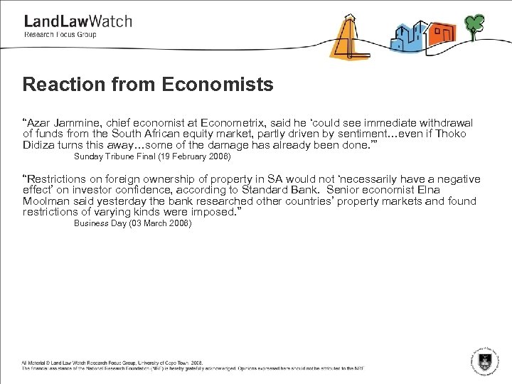 Reaction from Economists “Azar Jammine, chief economist at Econometrix, said he ‘could see immediate