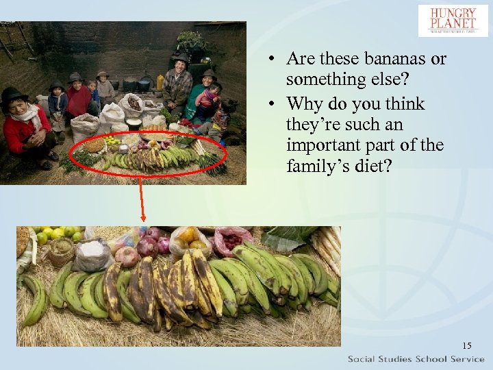  • Are these bananas or something else? • Why do you think they’re