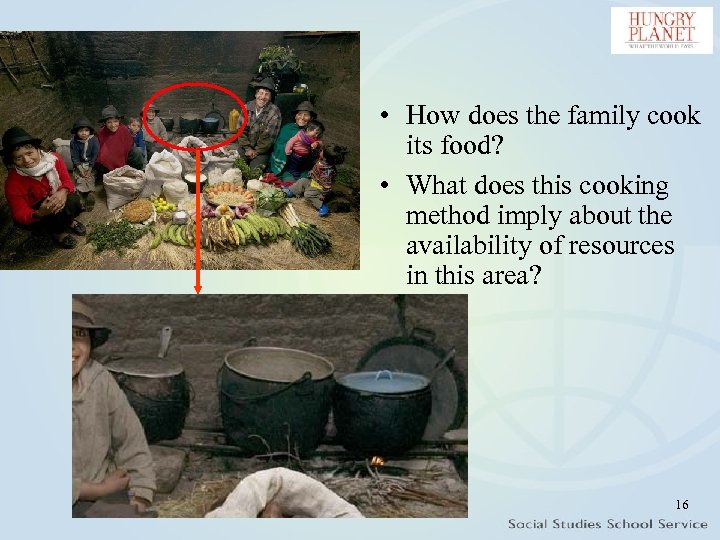  • How does the family cook its food? • What does this cooking