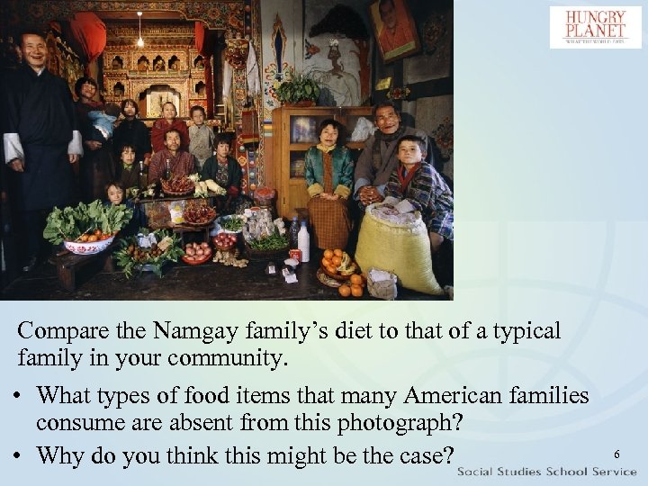 Compare the Namgay family’s diet to that of a typical family in your community.