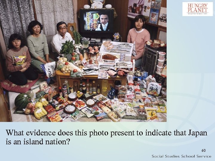 What evidence does this photo present to indicate that Japan island nation? 60 