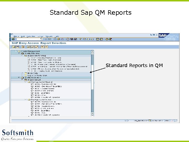 Standard Sap QM Reports Standard Reports in QM 