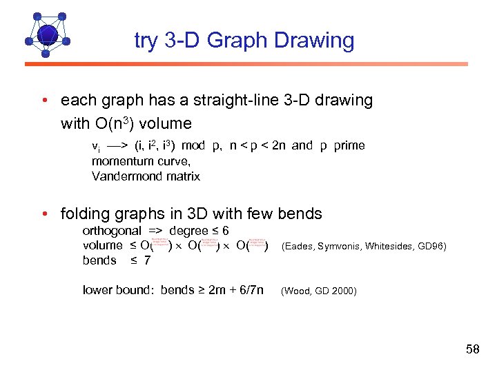 try 3 -D Graph Drawing • each graph has a straight-line 3 -D drawing