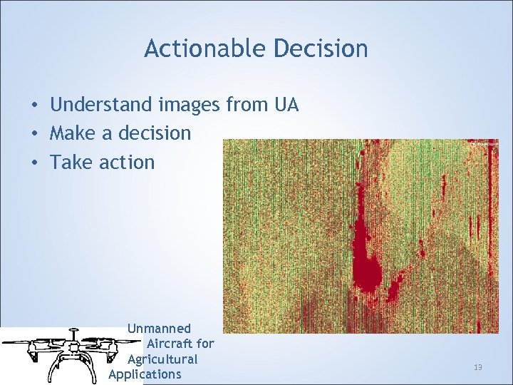 Actionable Decision • Understand images from UA • Make a decision • Take action