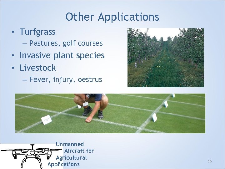 Other Applications • Turfgrass – Pastures, golf courses • Invasive plant species • Livestock