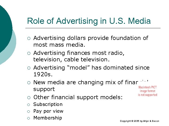 Role of Advertising in U. S. Media ¡ ¡ ¡ ¡ Advertising dollars provide