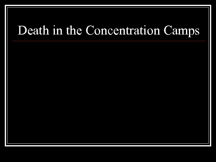 Death in the Concentration Camps 