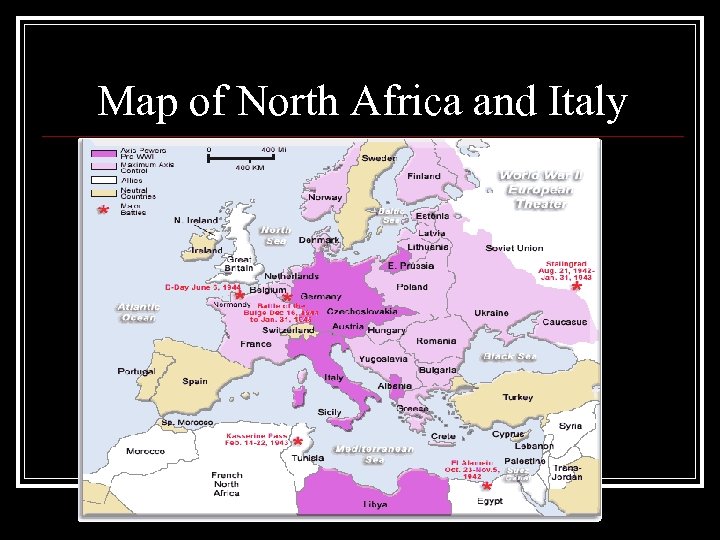 Map of North Africa and Italy 