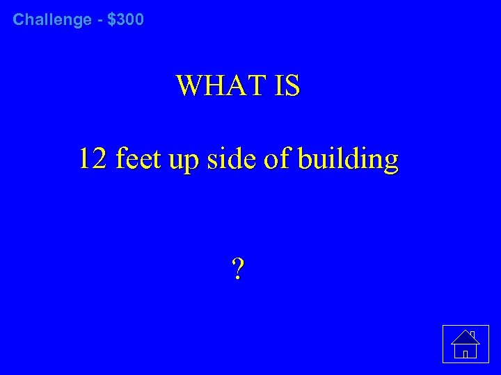 Challenge - $300 WHAT IS 12 feet up side of building ? 