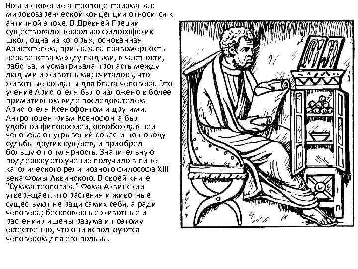 Возникновение антропоцентризма как мировоззренческой концепции относится к античной эпохе. В Древней Греции существовало несколько