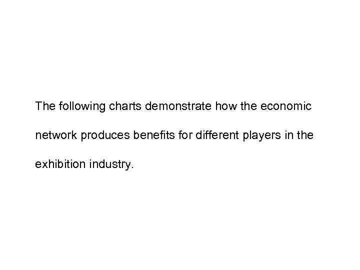 The following charts demonstrate how the economic network produces benefits for different players in
