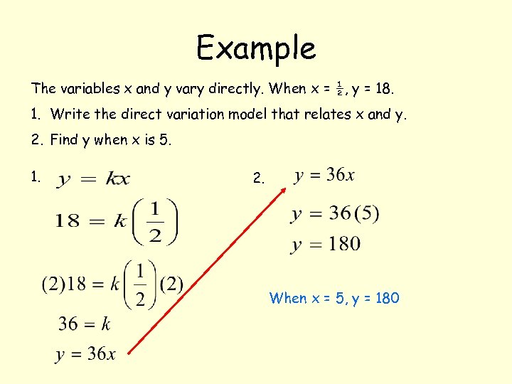 Algebra Direct Variation Do Now