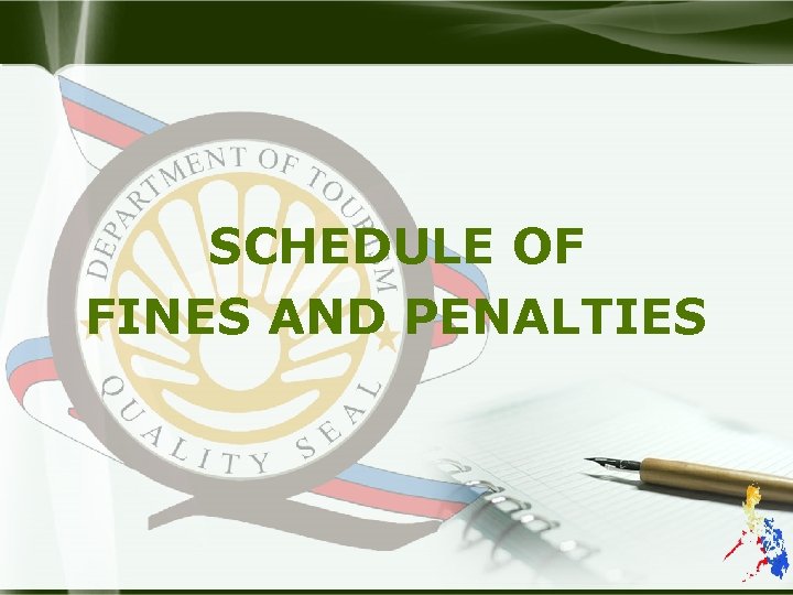 SCHEDULE OF FINES AND PENALTIES 