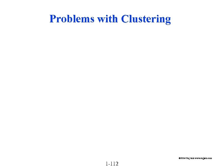 Problems with Clustering © 2006 Raj Jain www. rajjain. com 1 -112 