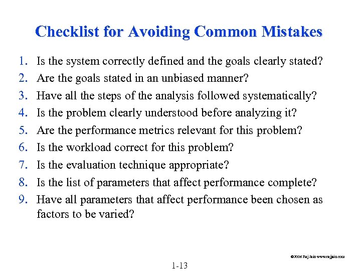 Checklist for Avoiding Common Mistakes 1. 2. 3. 4. 5. 6. 7. 8. 9.