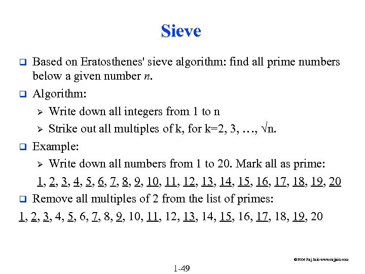 Sieve Based on Eratosthenes' sieve algorithm: find all prime numbers below a given number