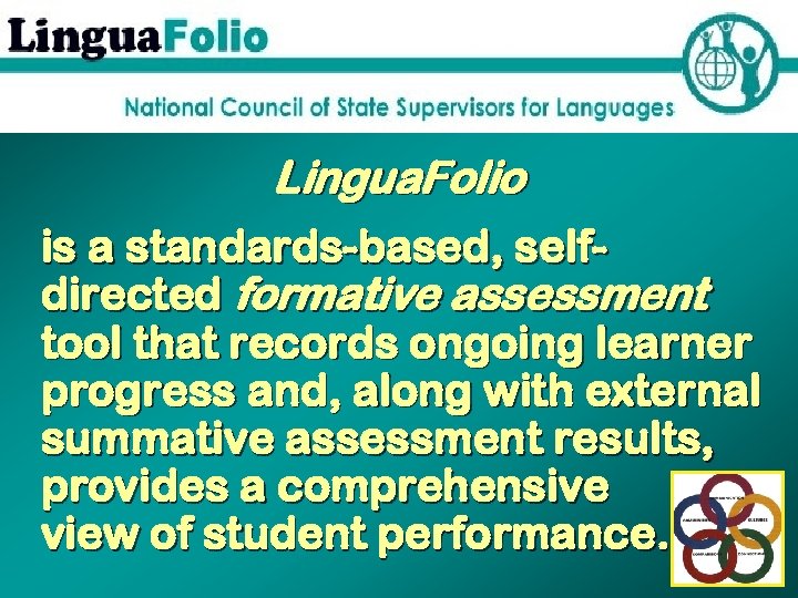 Lingua. Folio is a standards-based, selfdirected formative assessment tool that records ongoing learner progress