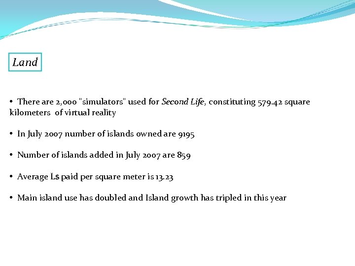 Land • There are 2, 000 