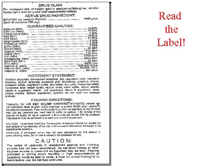 Read the Label! 