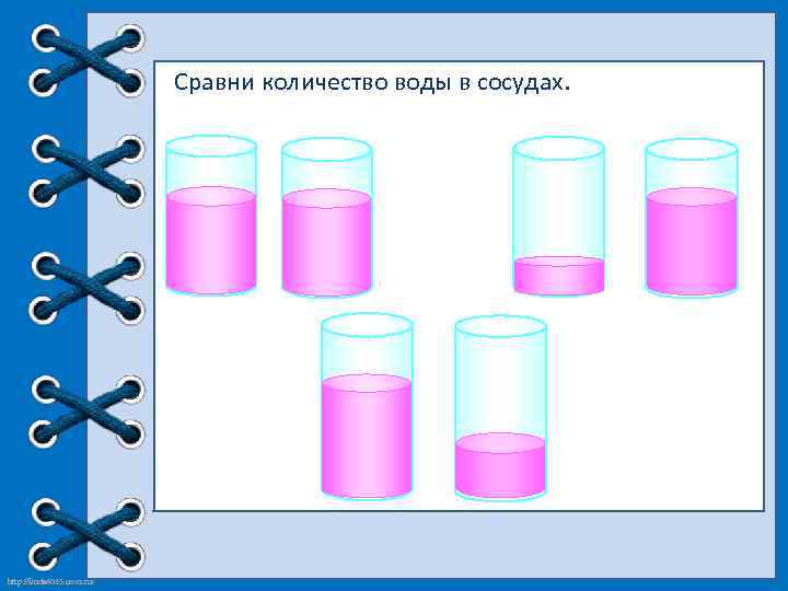 Сравни количество воды в сосудах. http: //linda 6035. ucoz. ru/ 