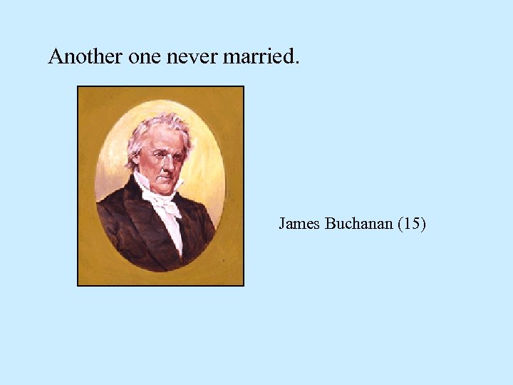 Another one never married. James Buchanan (15) 
