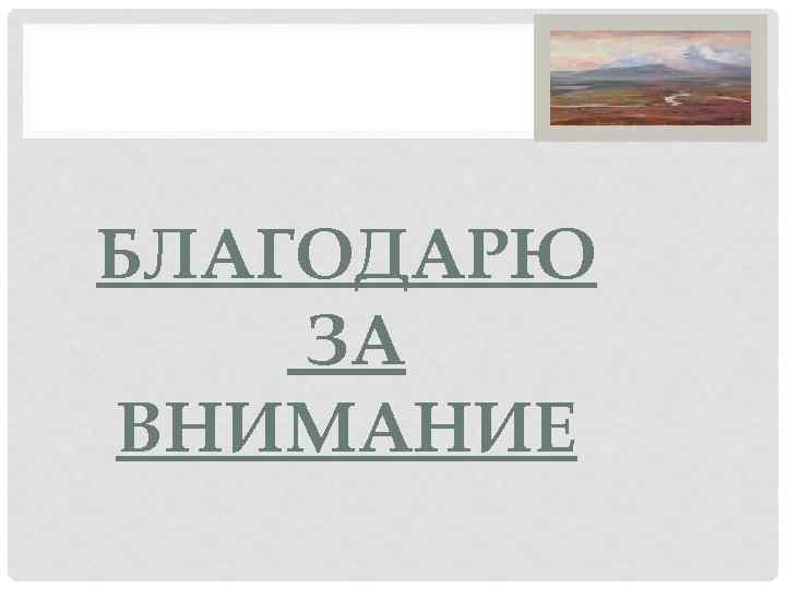 БЛАГОДАРЮ ЗА ВНИМАНИЕ 