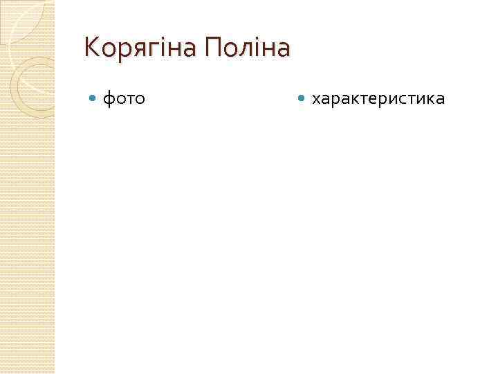 Корягіна Поліна фото характеристика 