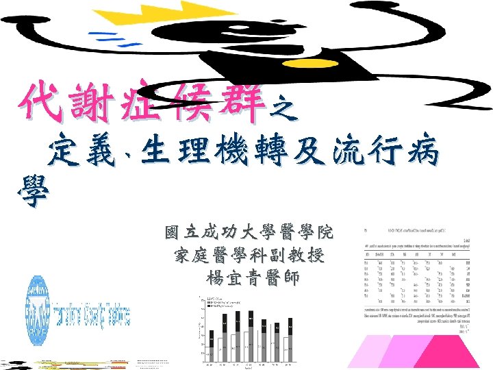 代謝症候群之 定義、生理機轉及流行病 學 國立成功大學醫學院 家庭醫學科副教授 楊宜青醫師 