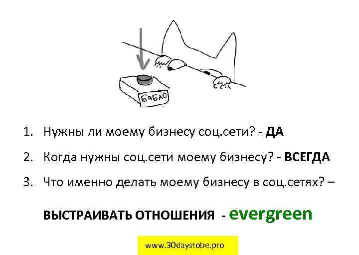 1. Нужны ли моему бизнесу соц. сети? - ДА 2. Когда нужны соц. сети