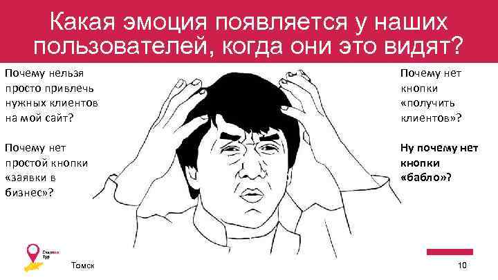 Какая эмоция появляется у наших пользователей, когда они это видят? Почему нельзя просто привлечь