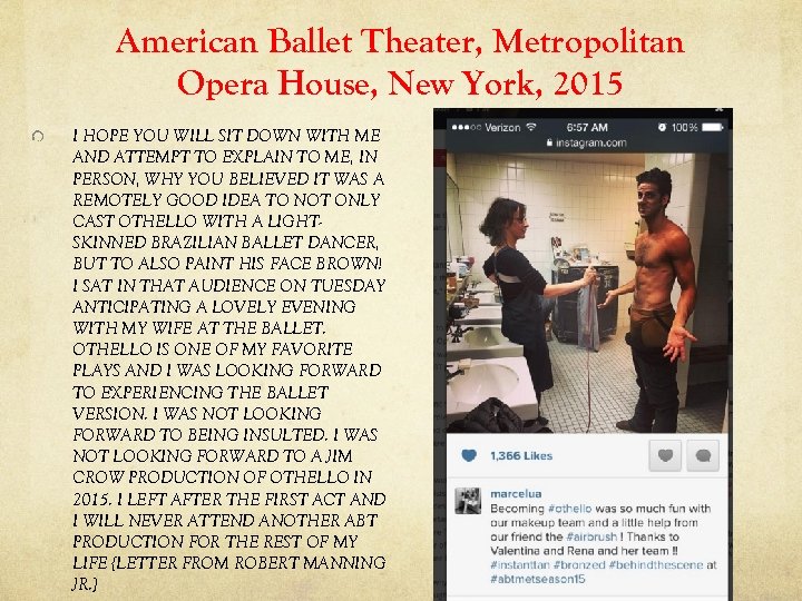 American Ballet Theater, Metropolitan Opera House, New York, 2015 I HOPE YOU WILL SIT