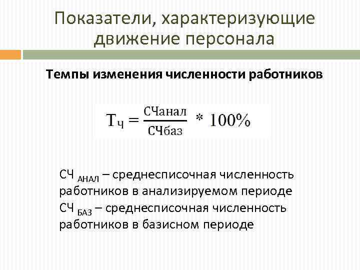 Среднесписочный показатель. Показатели численности персонала предприятия. Показатели структуры численности работников. Коэффициент использования среднесписочной численности рабочих. Коэффициент изменения численности работников.