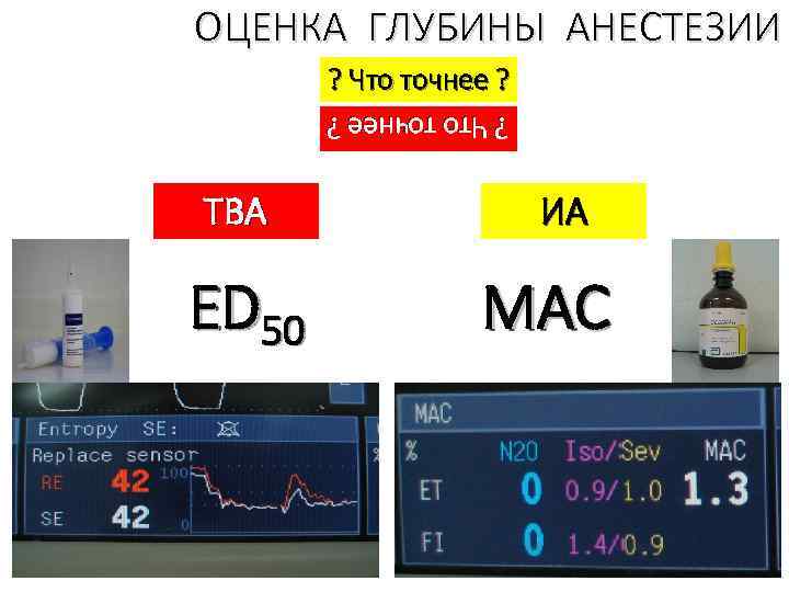 ОЦЕНКА ГЛУБИНЫ АНЕСТЕЗИИ ? Что точнее ? ТВА ED 50 ИА MAC 