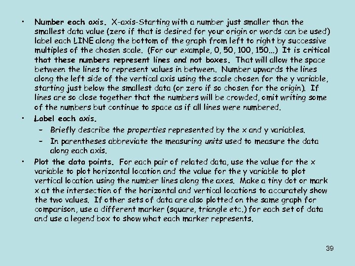 • • • Number each axis. X-axis-Starting with a number just smaller than