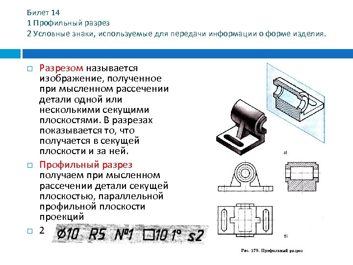 Профильный разрез. 1/2 Профильного разреза. Что значит профильный разрез.