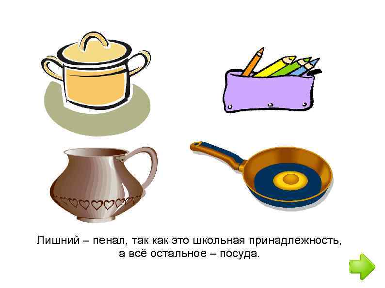 Лишний – пенал, так как это школьная принадлежность, а всё остальное – посуда. 