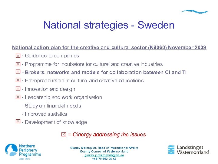 National strategies - Sweden National action plan for the creative and cultural sector (N