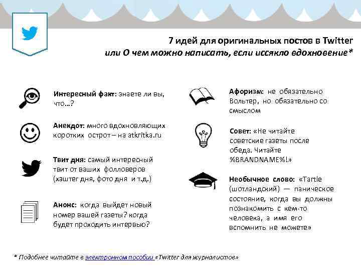 7 идей для оригинальных постов в Twitter или О чем можно написать, если иссякло