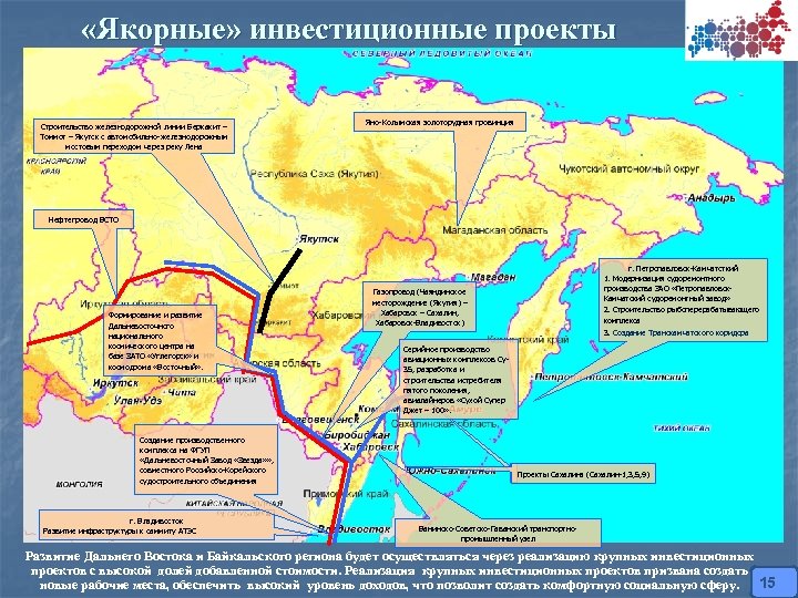  «Якорные» инвестиционные проекты Строительство железнодорожной линии Беркакит – Томмот – Якутск с автомобильно-железнодорожным