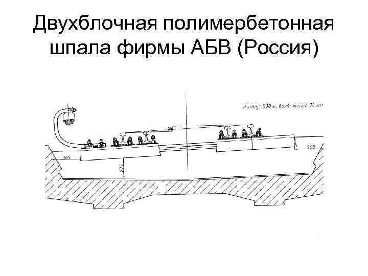 Двухблочная полимербетонная шпала фирмы АБВ (Россия) 