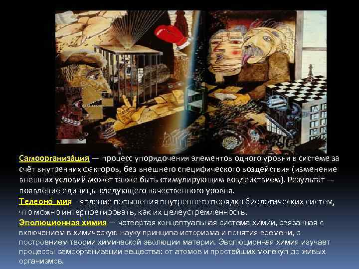 Самоорганиза ция — процесс упорядочения элементов одного уровня в системе за счёт внутренних факторов,
