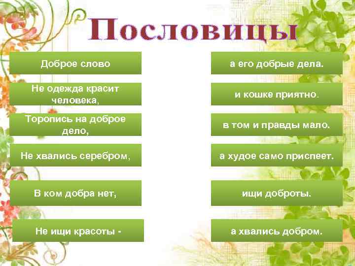 Урок добра конспект