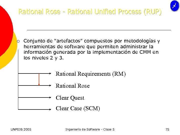 Rational Rose - Rational Unified Process (RUP) ¡ Conjunto de “artefactos” compuestos por metodologías