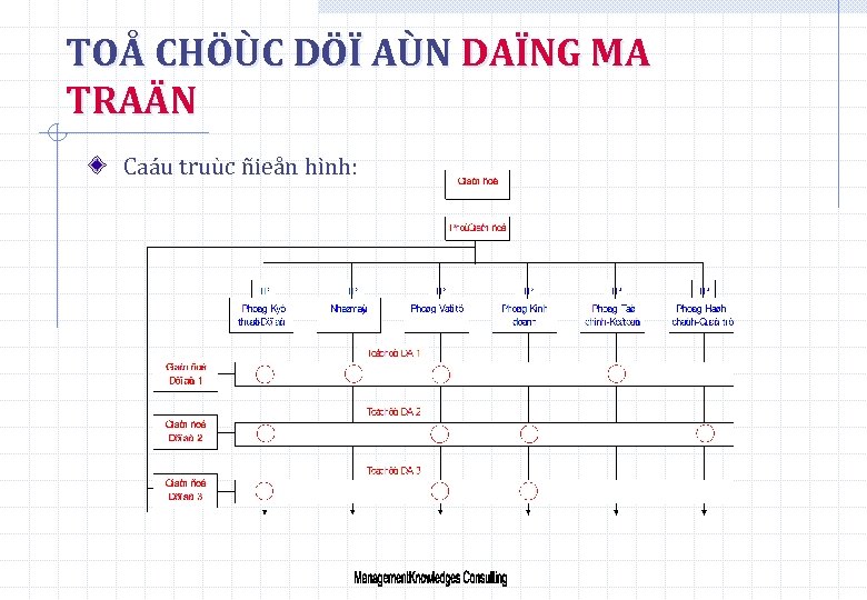 TOÅ CHÖÙC DÖÏ AÙN DAÏNG MA TRAÄN Caáu truùc ñieån hình: 