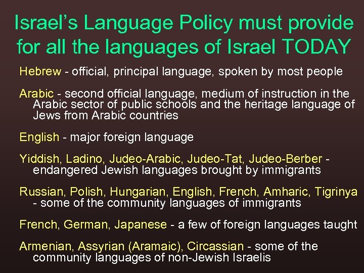 Hebrew As A Medium Sized Language Community Mslc