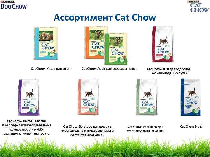 Ассортимент Cat Chow- Kitten для котят Cat Chow- Hairball Control для профилактики образования комков